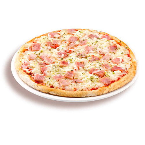 Pizza de jamón y queso gouda