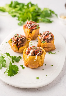 TOSTONES RELLENOS CON CANGREJO